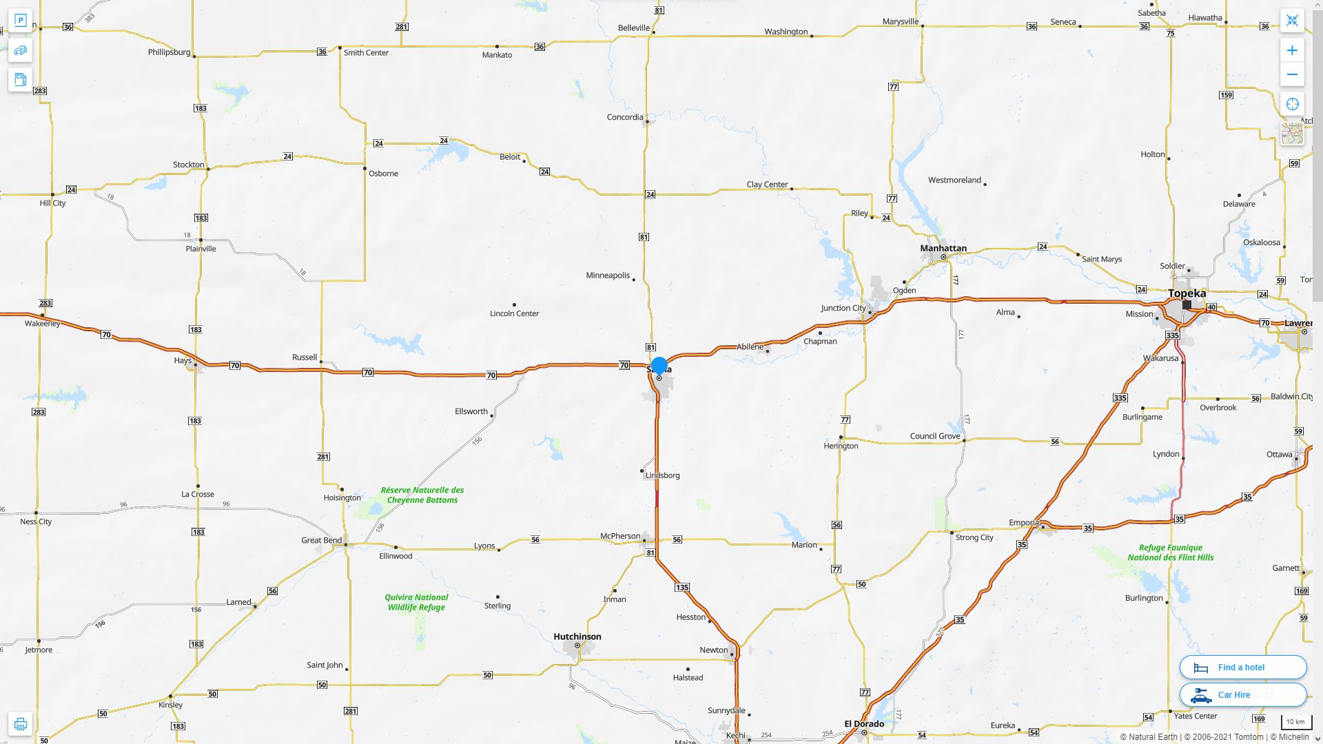 Salina Kansas Map And Salina Kansas Satellite Image   Salina Kansas Highway And Road Map 